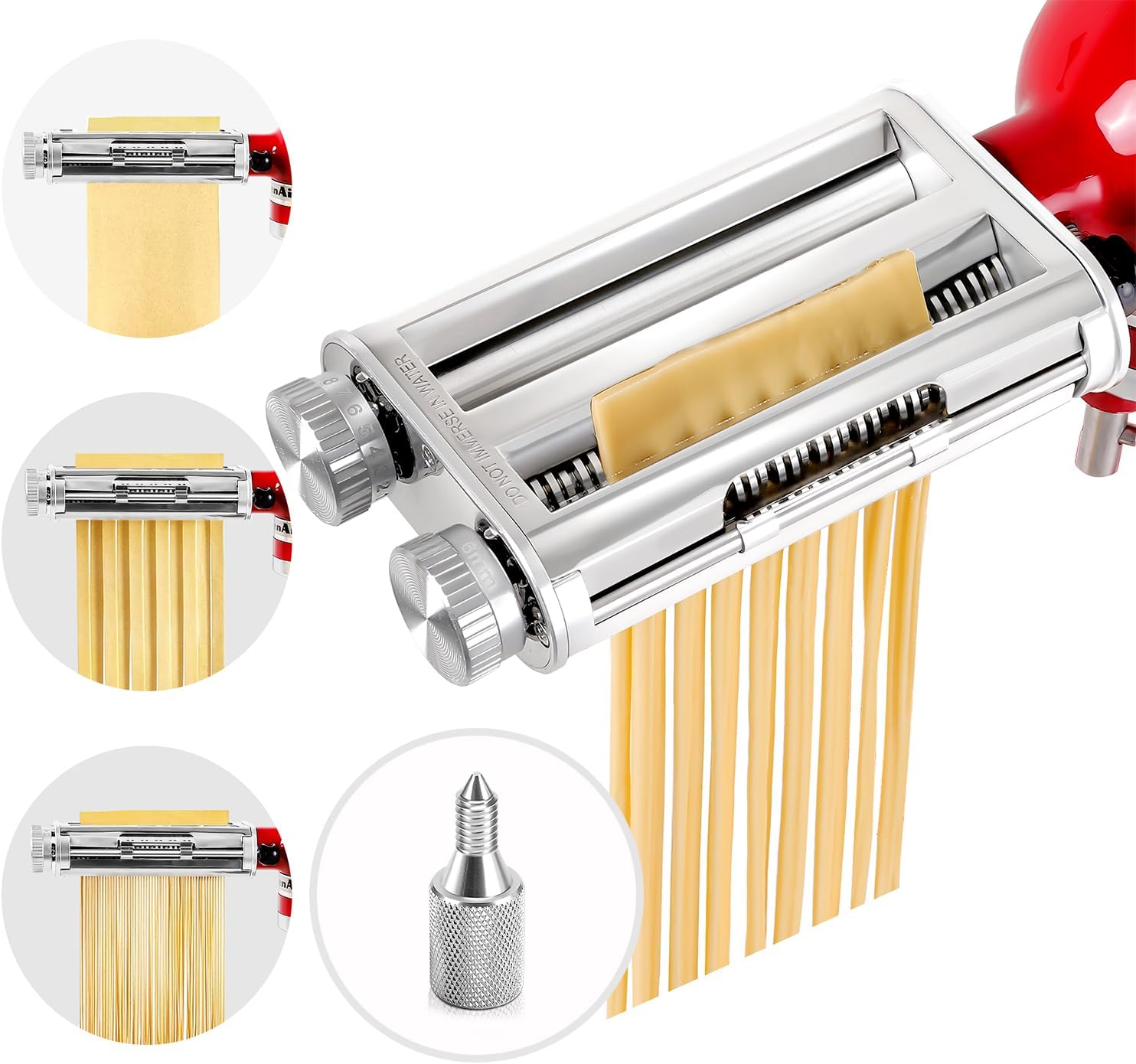 Kitchenaid Mixer Hand Mixer - อุปกรณ์เสริมเครื่องผสมอาหาร KitchenAid แบบ 3-in-1 สำหรับทำพาสต้า พร้อมใบมีดสำหรับสปาเก็ตตี้และเฟตตูชิน