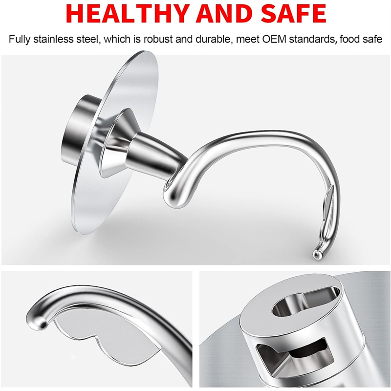 Kitchenaid Mixer Hand Mixer - ตะขอแป้งเกลียวสแตนเลสสําหรับ Kitchenaid Stand Mixer อะไหล่เหมาะกับ 4.5-5