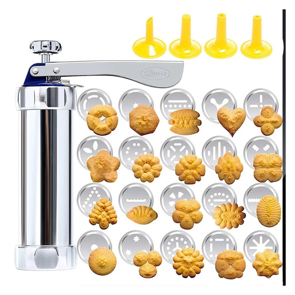 Churros Maker Gun - ชุดเครื่องทำคุกกี้แบบปืน ทำจากอะลูมิเนียม สำหรับทำคุกกี้ ชูโรส์ พร้อมหัวฉีด 10/20