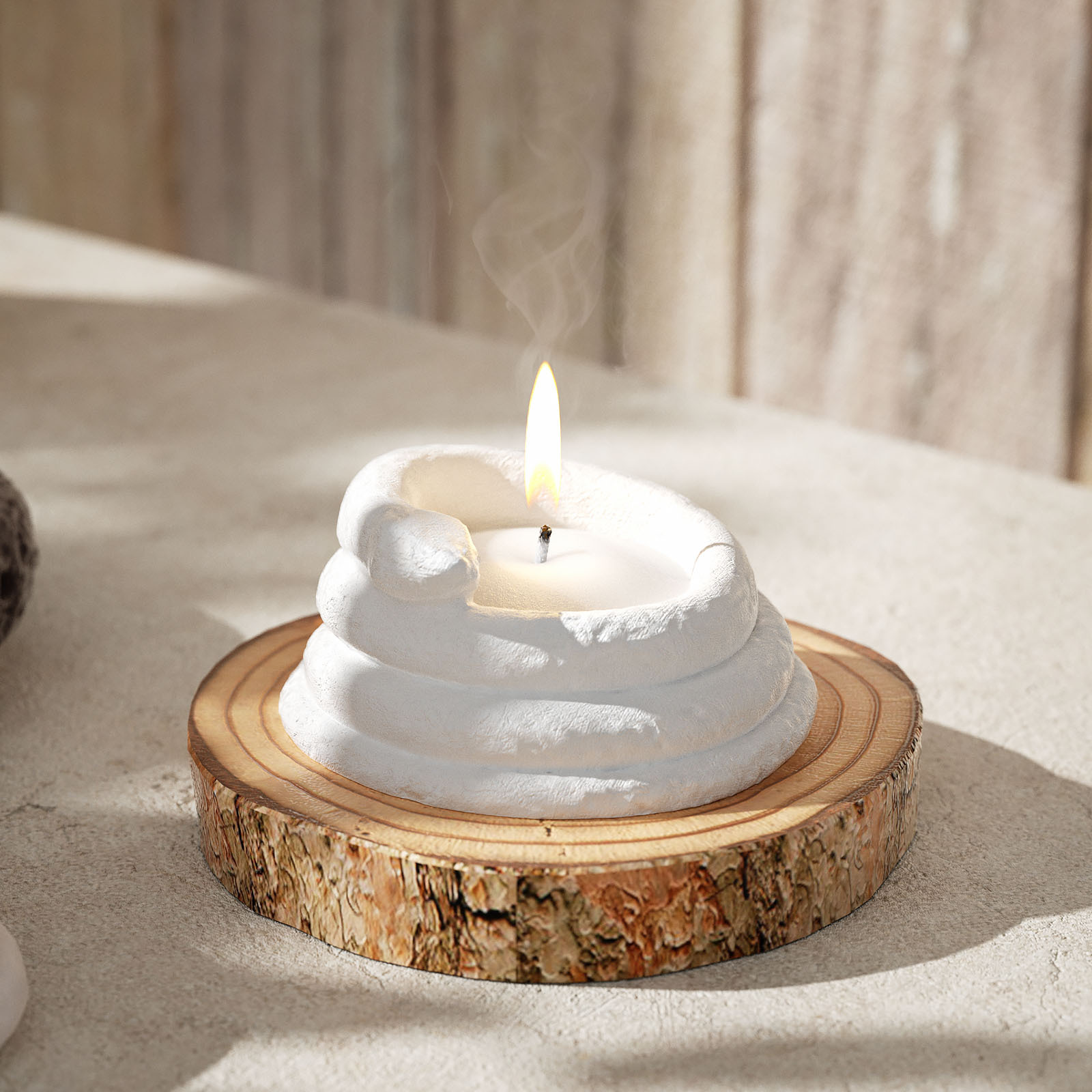 Potsticker Mold - งูหม้อซิลิโคนแม่พิมพ์ DIY รอบเทียนเรือถ้วยยิปซั่มปูนปลาสเตอร์แม่พิมพ์กระถางดอกไม้กล่องเก็บคอนกรีต UV เรซินแม่พิมพ์
