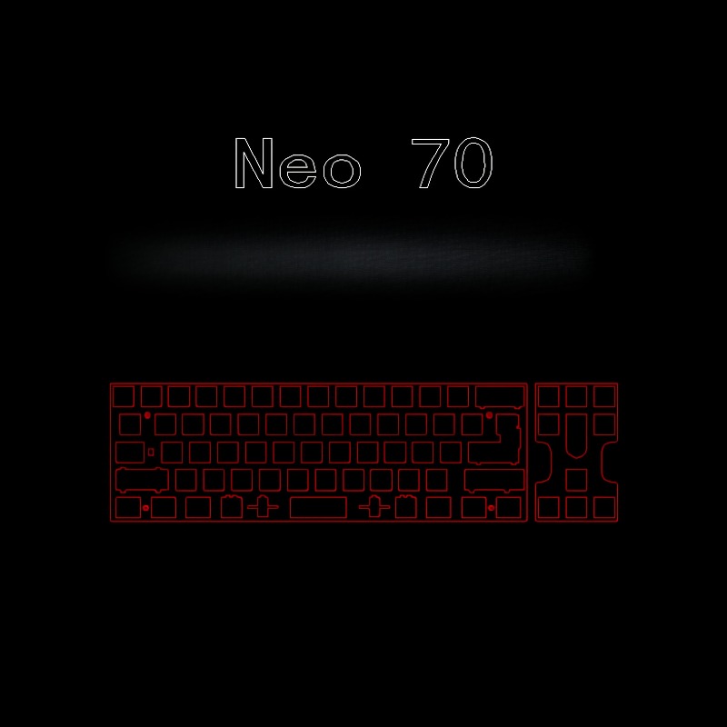 Crepe Pan Carbon - แผ่นรองตำแหน่งคีย์บอร์ด Neo70 แบบกำหนดเอง ทำจากอะลูมิเนียม PC POM