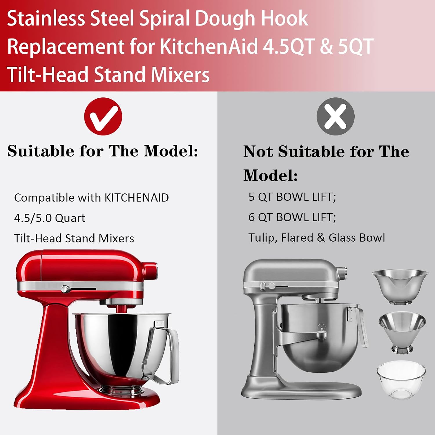 ตะขอเกี่ยวแป้งสแตนเลสแบบเกลียว - Kitchenaid Mixer Hand Mixer บทวิจารณ์และราคา