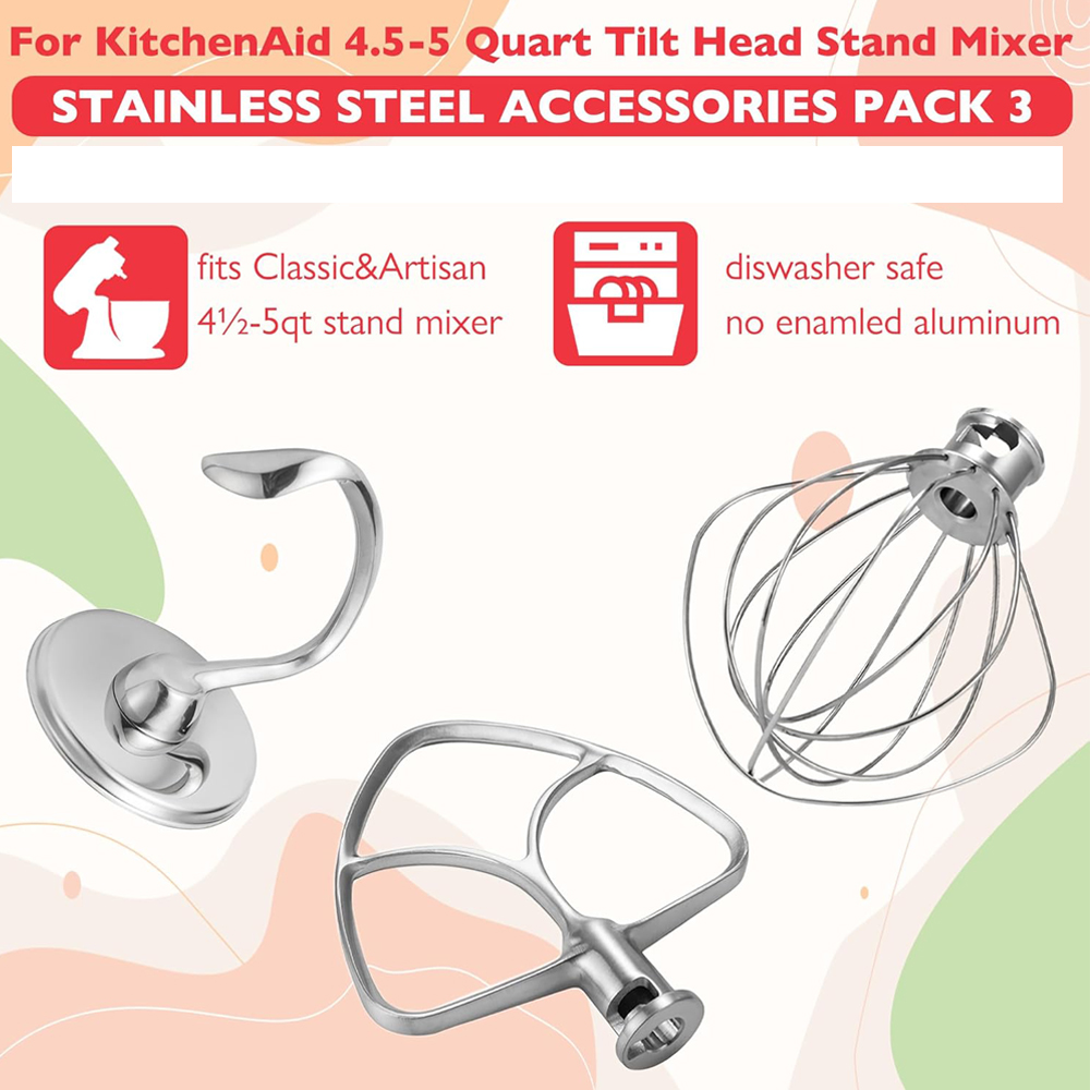 อุปกรณ์เสริมสแตนเลสสำหรับเครื่ - Kitchenaid Mixer Hand Mixer บทวิจารณ์และราคา
